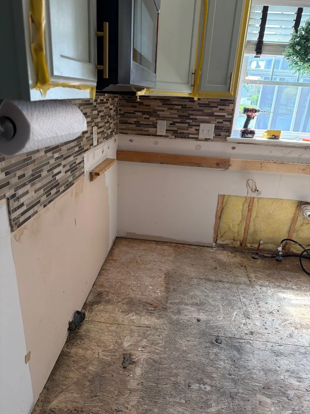 Containment setup for mold remediation in Center Grove home