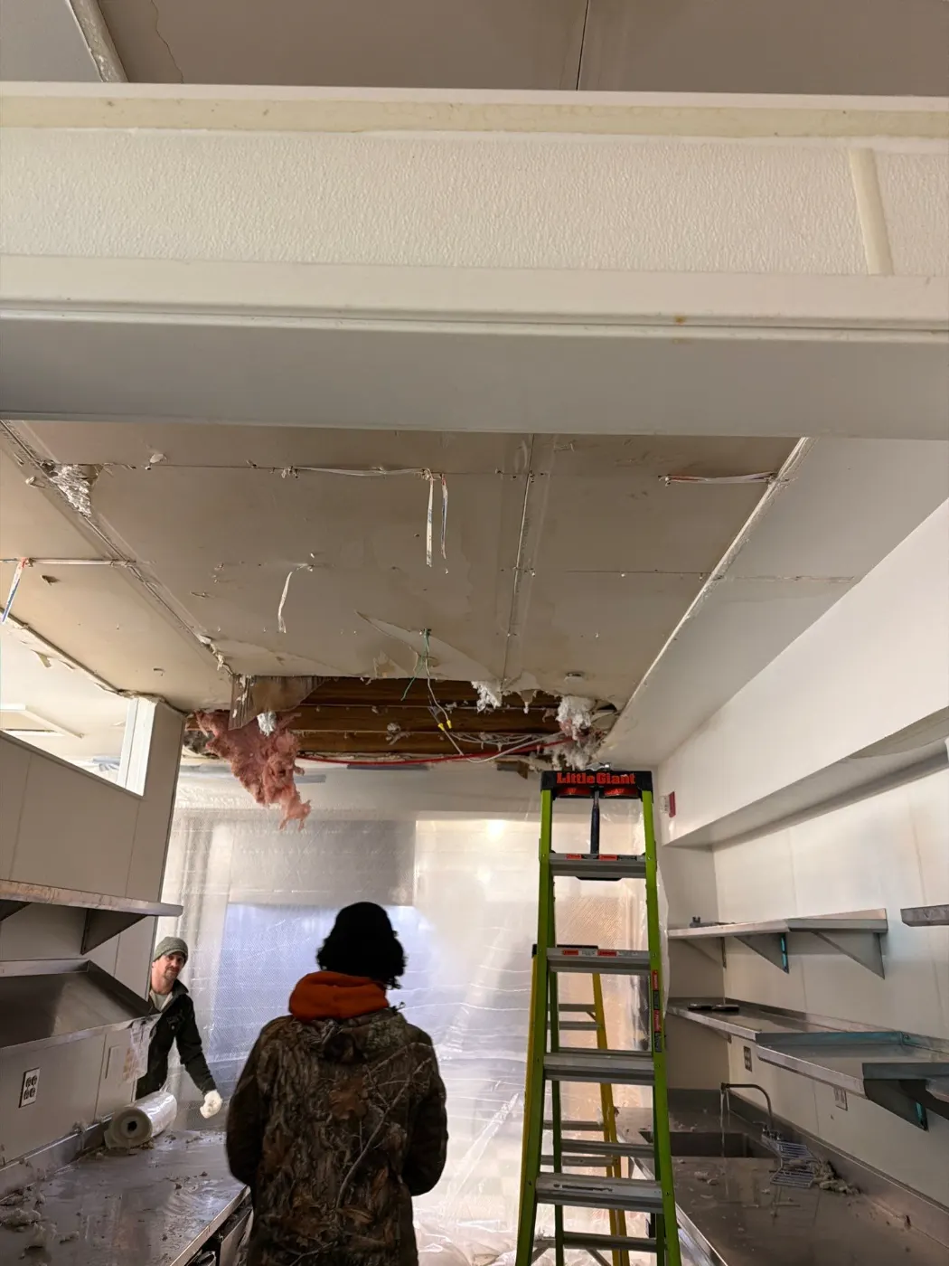 Thermal imaging during water damage assessment in Center Grove residence